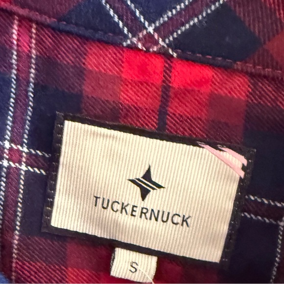 Tuckernuck NWT Red Plaid Ruffle Flannel Shirt Size Small ❤️❤️❤️ - Picture 5 of 6
